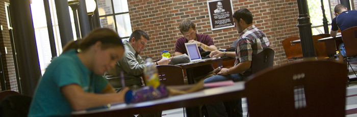 Studying in the O'Malley Center Studying in the O'Malley Center