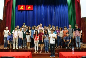 Dr. Nathan Gehlert and Psychology students at the University of Social Sciences and Humanities in Ho Chi Minh City, Vietnam
