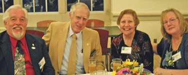 A reunion dinner at JCU (from left): John Szuch, Gary Silverberg, Carol Silverberg and Marlene Szuch