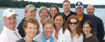 A fondly remembered vacation in Hilton Head with friends: (back row) Billy Donnelly, Tom Burke, Jane (Broeren) Lambesis, Sandra Ryan, Danny Reynolds, Jim Brown, Mark Biche, (front row) Sue (Divane) Donnelly ’84, Deb Solyan, Marie (Lynch) Julius, Sheila Nelson, and Kristine Reynolds