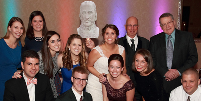 Alumni celebrates with Mike and Sara (Nunney) ’10 Myers.