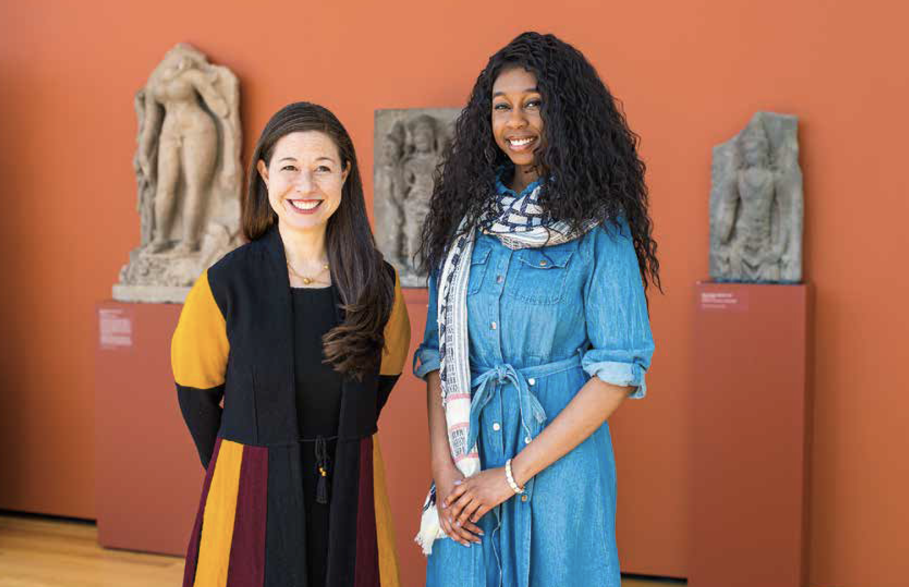 Adriana Nelson and her professor in the Cleveland Museum of Art.