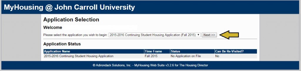 Housing Application (Fall 2015)