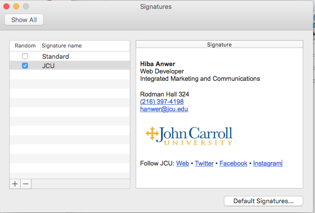 How to setup a signature in mail for mac